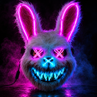 Masque lapin LED Halloween — Bleu et Violet