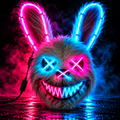 Masque lapin LED Halloween — Rose et bleu
