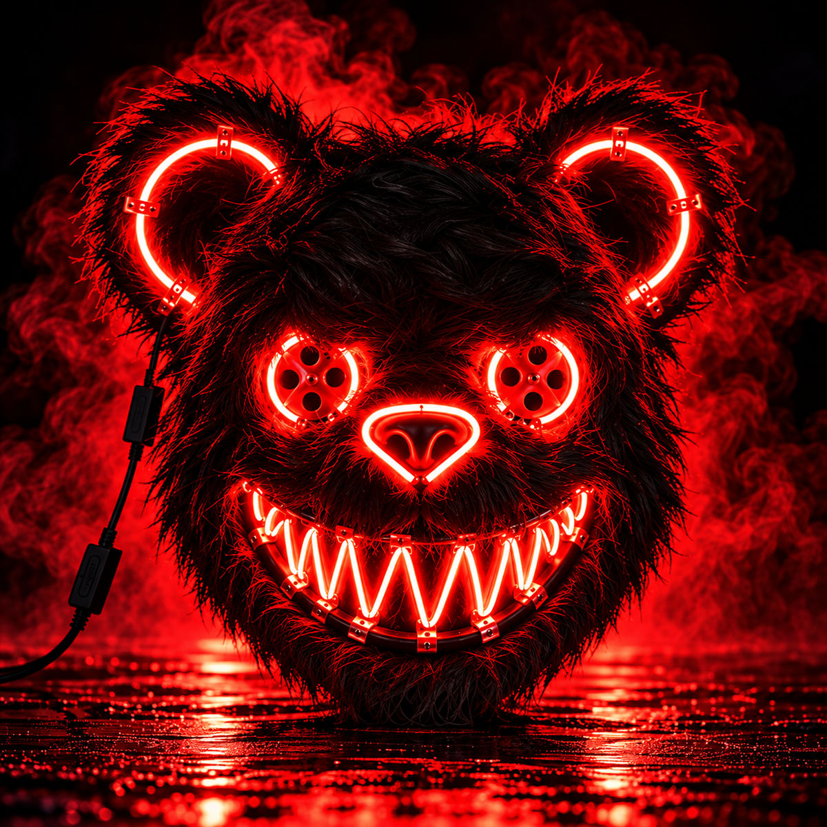 Masque ours LED Halloween — Rouge