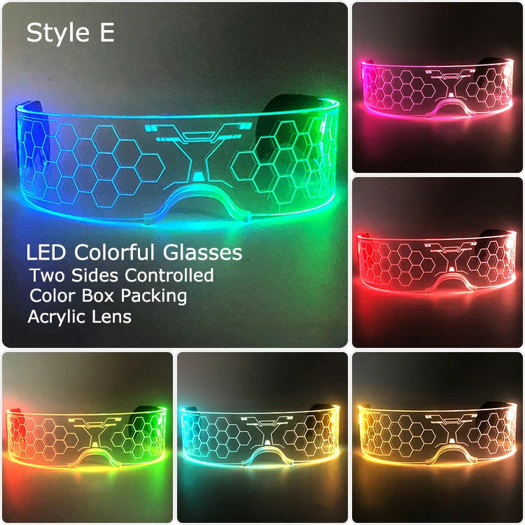 Regard Néon — Lunettes Lumineuses LED, Éclair