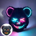 Masque ours LED Halloween — Rose et bleu