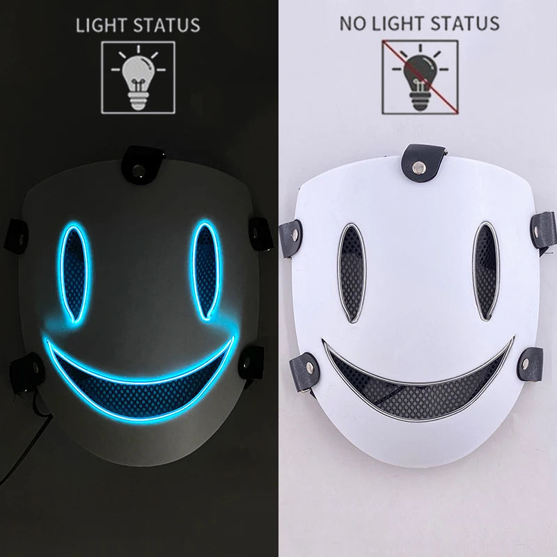 Le Tireur Blanc — Masque LED Style Sniper, Bleu Transparent