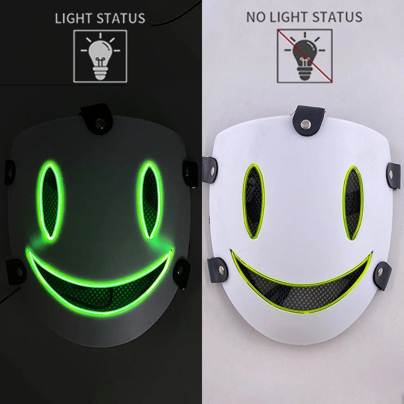 Le Tireur Blanc — Masque LED Style Sniper, Vert Citron